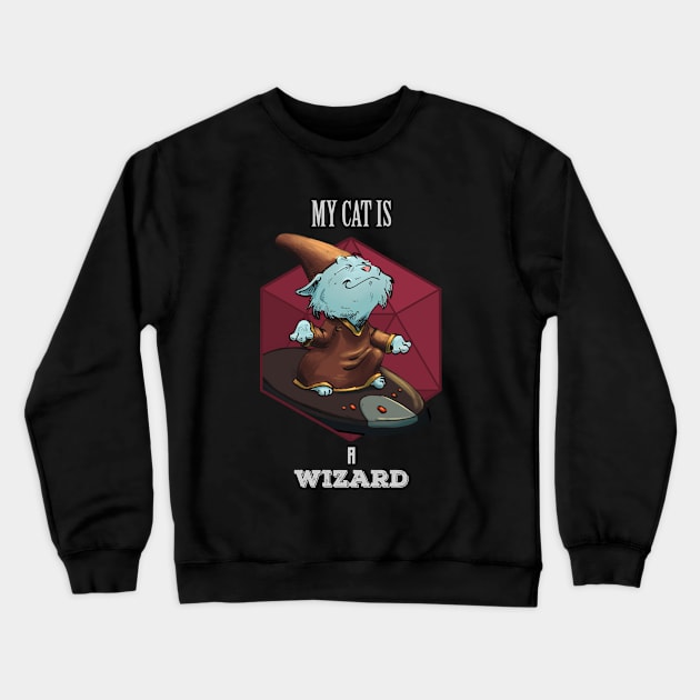 RPG Cat Wizard Crewneck Sweatshirt by Carlos CD